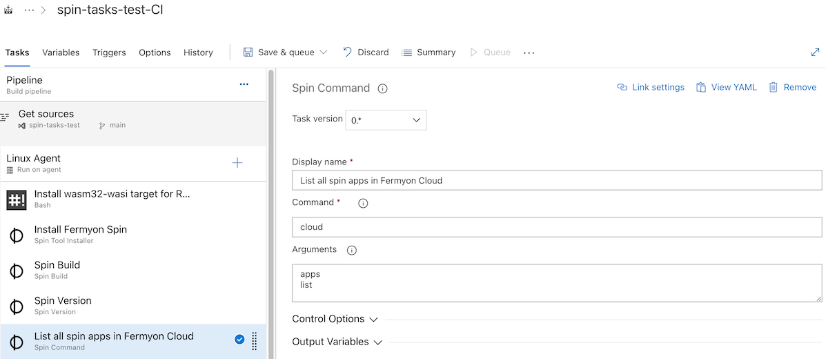 Spin Command Task - Example